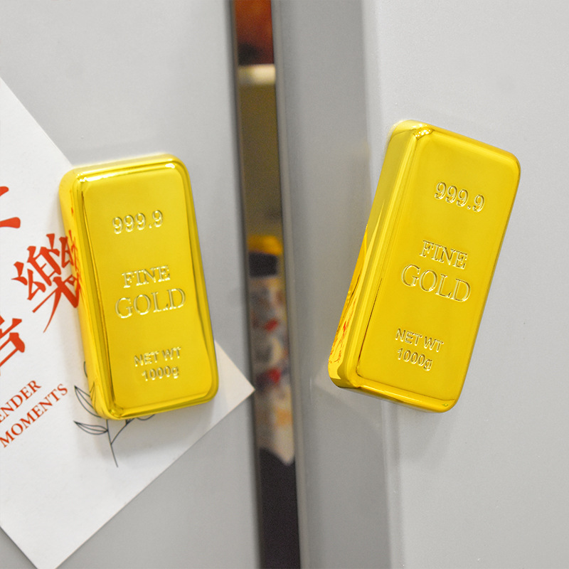 브릭스 자석 맥주 병 오프너 시뮬레이션 골드 바 마그네틱 흡입 드라이버 노동 절약 병 오프너 성격 창조적 인 냉장고 자석