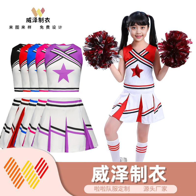 Temu Kidsren's 61 Cheerleading Performance Clothing Student Sports Meeting Cheerleading Suit Cheerleading Performance Clothing in Stock