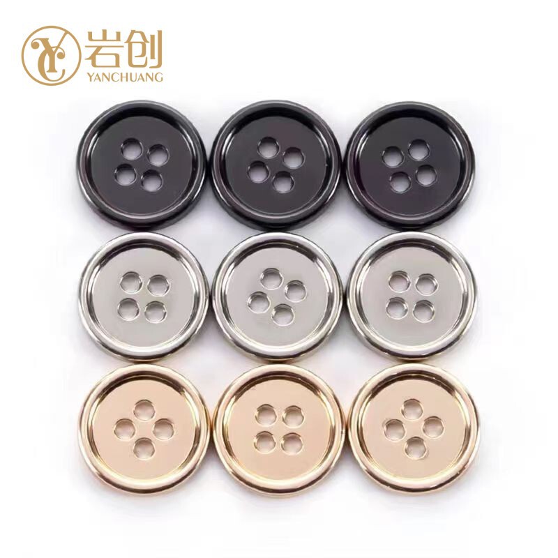 Thin Edge Four Eyes Metal Button Women's Coat Jacket Suit Shirt Eyes Button Jewelry Button Clothing Accessories