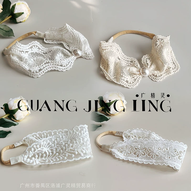 Ins Детские аксессуары для волос в Корейском стиле, кружевная Защитная повязка для волос принцессы для маленьких девочек, аксессуары для детской эластичной повязки на голову