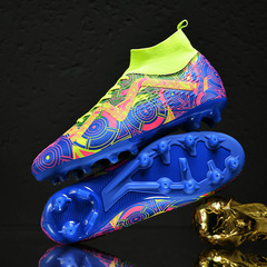 Cross-border soccer shoes for men and women, long spike tf, broken spikes, children, primary school students, couple boy and girl training shoes, high-top, wholesale and retail