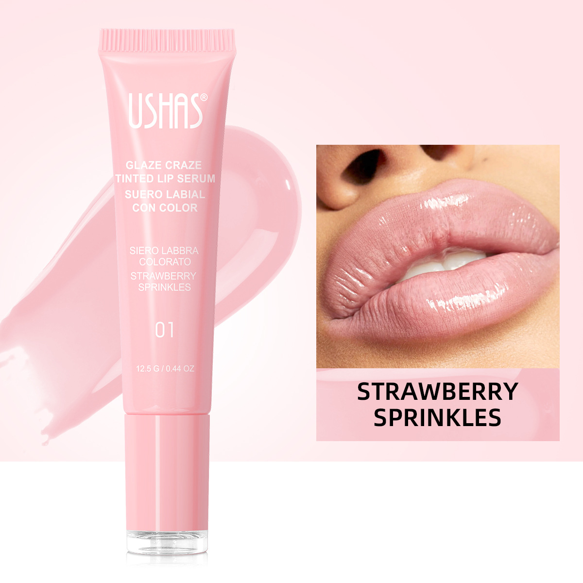 USHAS Europa y los Estados Unidos transfronterizos spot líquido esmalte labial hidratante esmalte labial sin taza de manguera esmalte labial