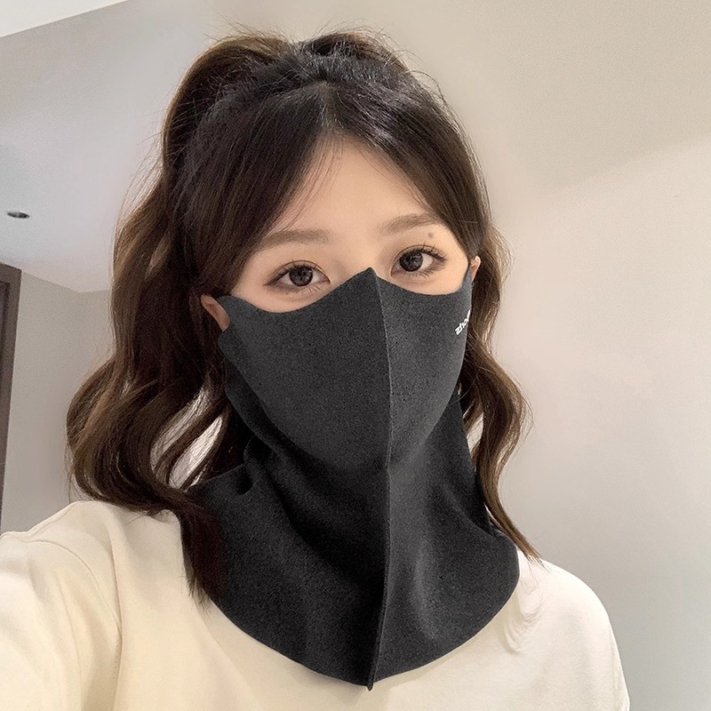 长款冬季防风保暖口罩女护脖子立体显脸小高颜值骑车防晒防寒面罩|undefined