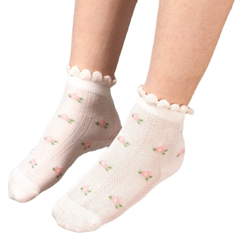 Beno calcetines de las niñas de verano de malla ultrafina Hada bebé arco de algodón transpirable calcetines de los niños al por mayor