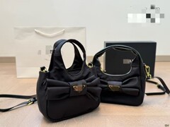 2025早春新作本革レディース高級感蝶結びナイロンhobo脇下カバン中古フランスバッグバケツ