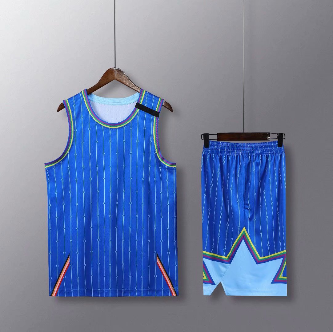 7050 All-Star Basketball Uniform Set Men's Vest Team Competition Uniform Bilateral Bag Adult S-5XL