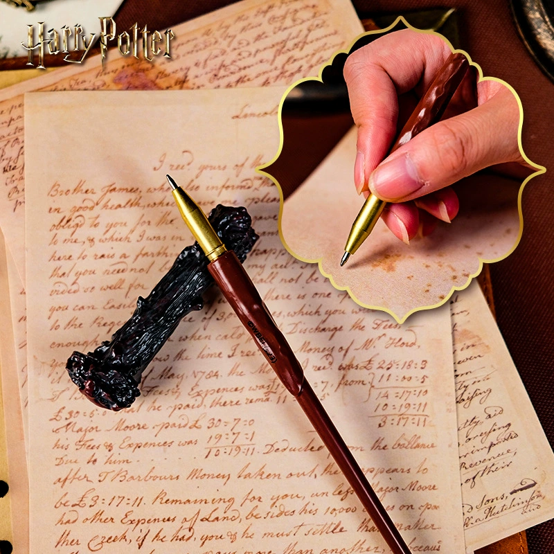 哈利波特 Genuine peripheral exquisite magic wand pen, magic wand pen cap, highly restored metal pen tip, replaceable core