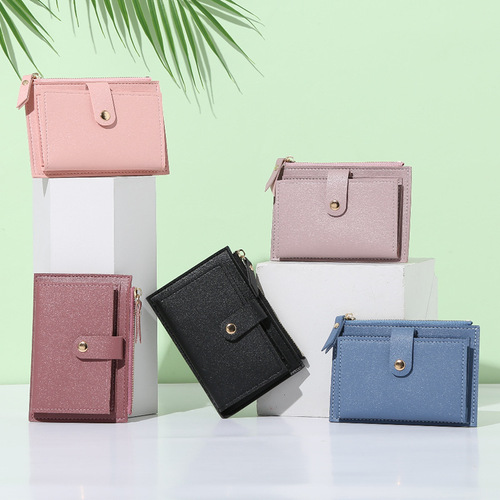 Women's ultra-thin card holder Korean style coin purse zipper card bag candy color bus student bank card holder dollar bag