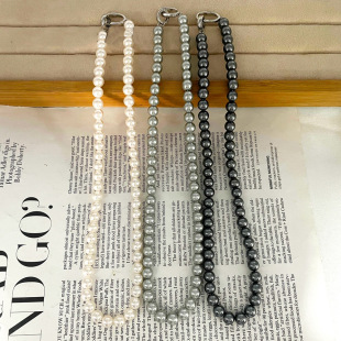 Cross-border Summer Really Many Ma Zhengyuan Shijia Pearl Necklace Women's Fever Same Fashion Light Luxury Woolen Chain Jewelry