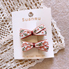 Children's demi-season metal hair rope with bow, hairgrip, Korean style, wide color palette