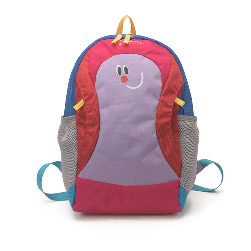 Hermosa cara sonriente para padres e hijos viajar mochila de gran capacidad de contraste de color bolsas escolares de dibujos animados lindas mochila infantil