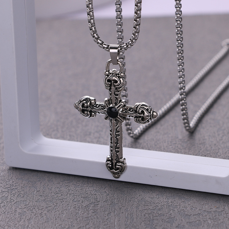 Hip-hop Retro Cross Alloy Plating Men's Pendant Necklace display picture 3