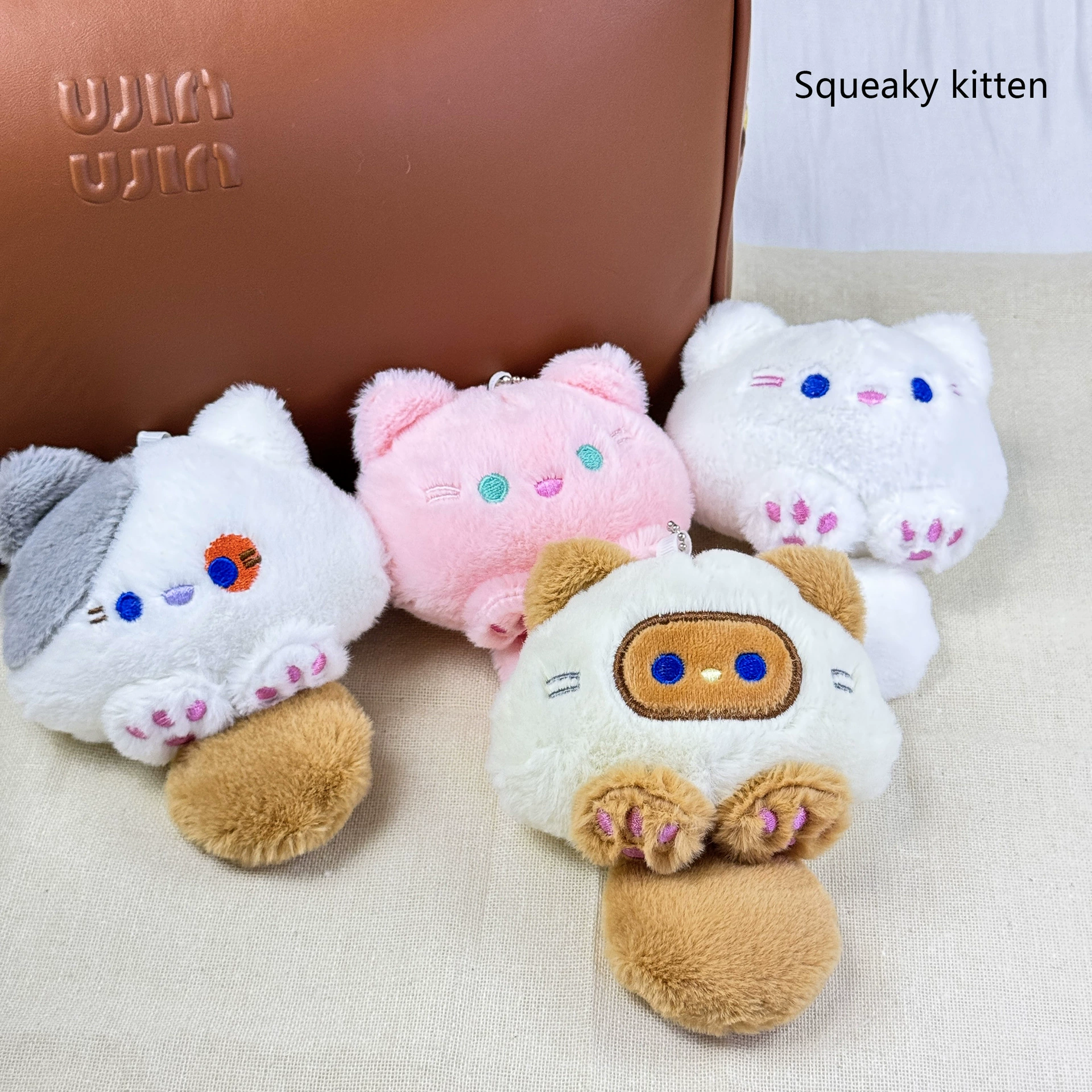 Модная круглая пищащая плюшевая кукла-подвеска в виде кота, милый брелок, небольшой подарок, оптовая продажа