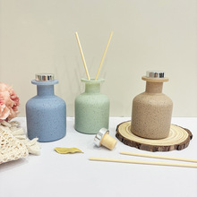 厂家批发120ML蓝绿棕三色喷点大肚瓶无火香薰空玻璃瓶藤条挥发室