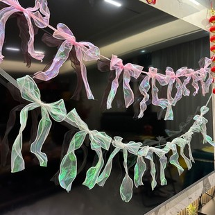 New Product Streamer, Colorful Fishtail Yarn, Bow, Flower Banner, Flag, Party Background, Atmosphere, Photo Arrangement, Cross-Border