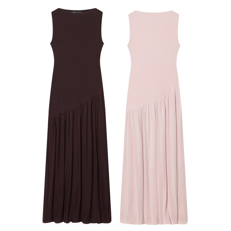 Pb&Za Cross-Border New Women's Round-Neck Sleeveless Balloon-Style Layered Tulle Patchwork Dress 5584354 Pb&Za Cross-Border New Women's Round-Neck Sleeveless Balloon-Style Layered Tulle Patchwork Dress 5584354