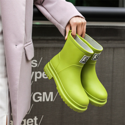 Waterproof rain boots for women, thick-soled, height-increasing, slip-resistant, kitchen work, oil-resistant rubber shoes for women