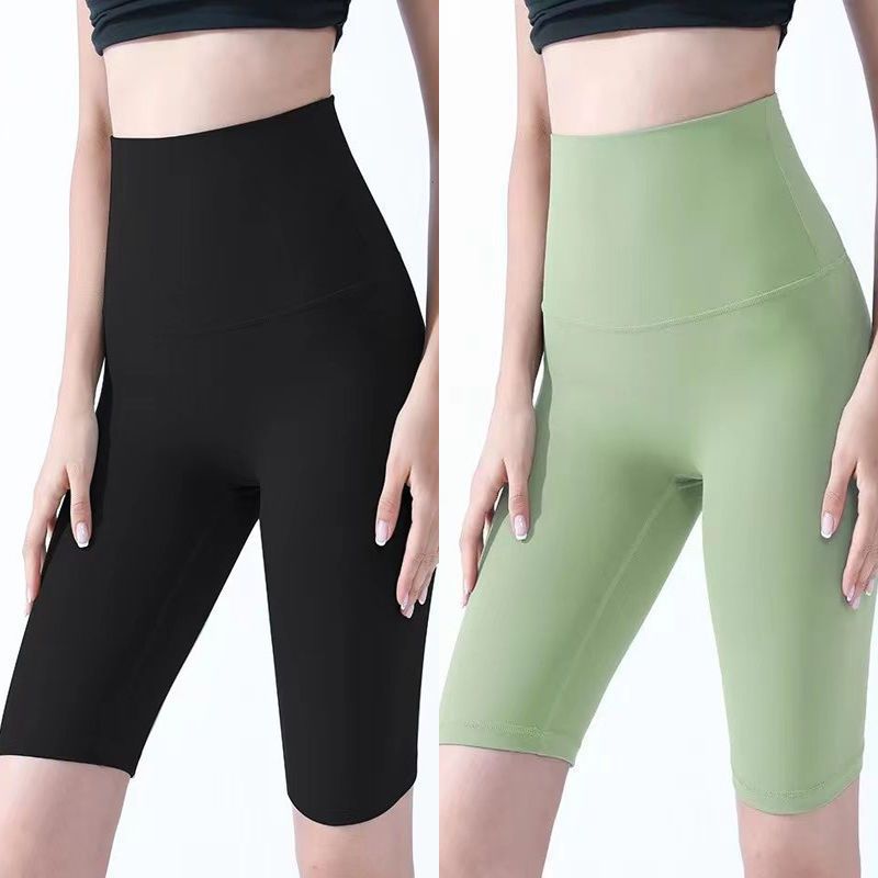 Pantalones cortos desnudos de mujer elásticos apretados para elevar las caderas de cinco puntos pantalones deportivos de secado rápido succión de sudor entrenamiento para correr fábrica de comercio de ping