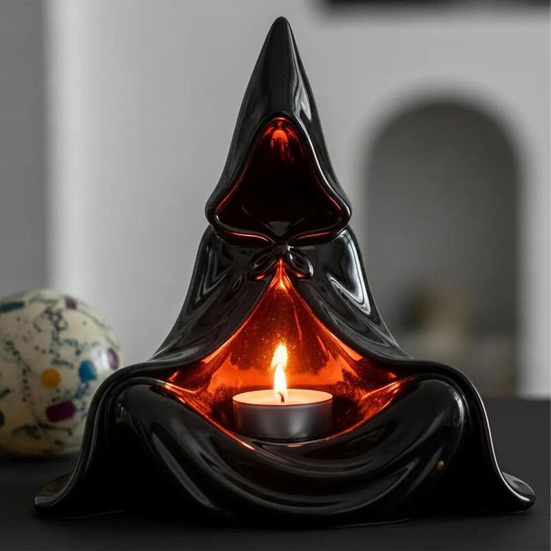 Mystic Wizard Candle Holder 神秘黑衣人巫师烛台摆件茶灯烛台|undefined