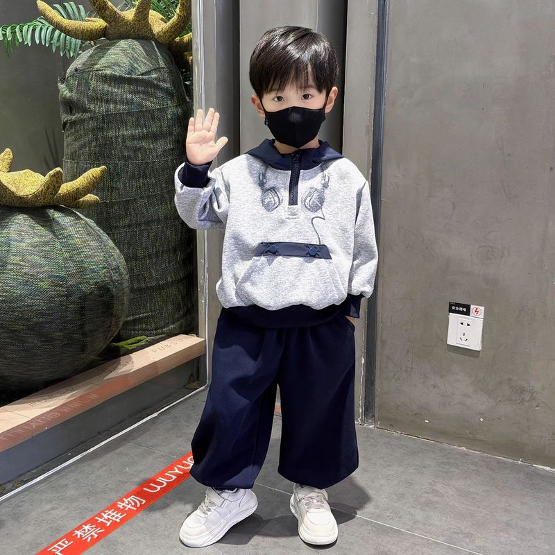 儿童秋装男童潮流卫衣套装2025新款洋气宝宝男孩春秋季休闲两件套|undefined
