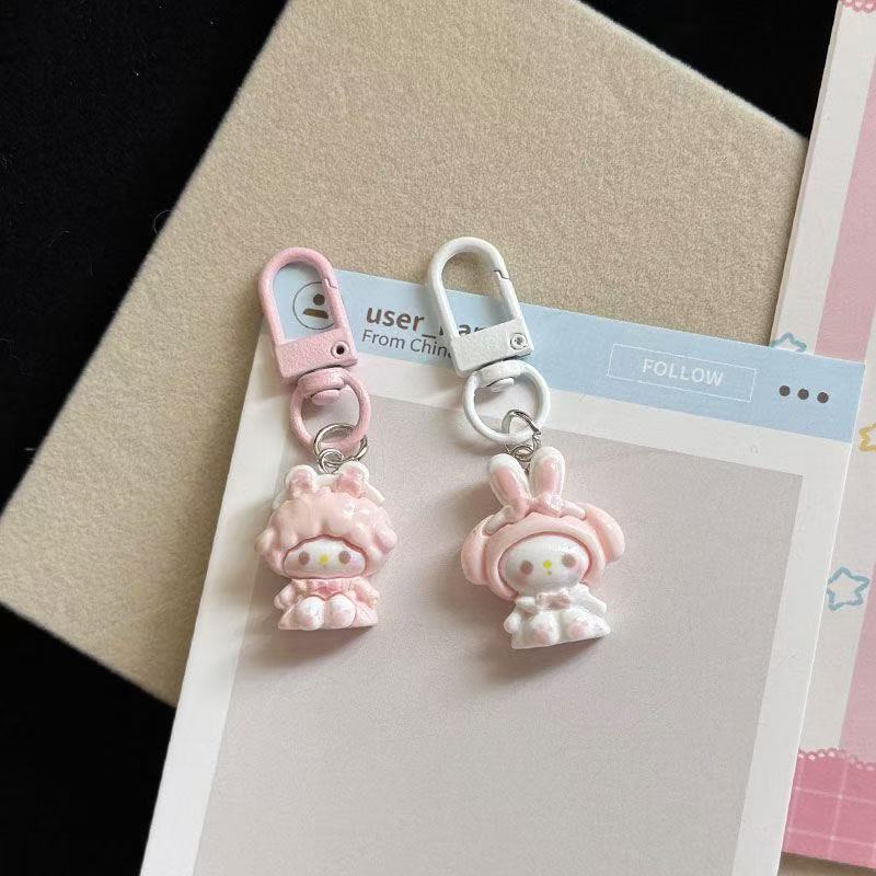 Ins Cute Soft Cute Gull Pink Lamb Keychain Pendant Girl's Heart Cartoon Best Friend Bag Jewelry Ins Cute Soft Cute Gull Pink Lamb Keychain Pendant Girl's Heart Cartoon Best Friend Bag Jewelry