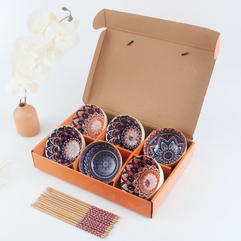 Bohemian Style Tableware Set Ceramic Tableware Opening Event Promotion Gift Box Foreign Trade Wholesale