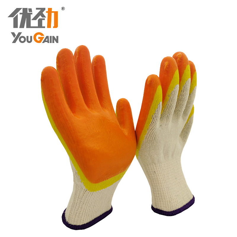 工厂批发10针掌浸乳胶光面防滑耐磨透气性好专用劳保手套