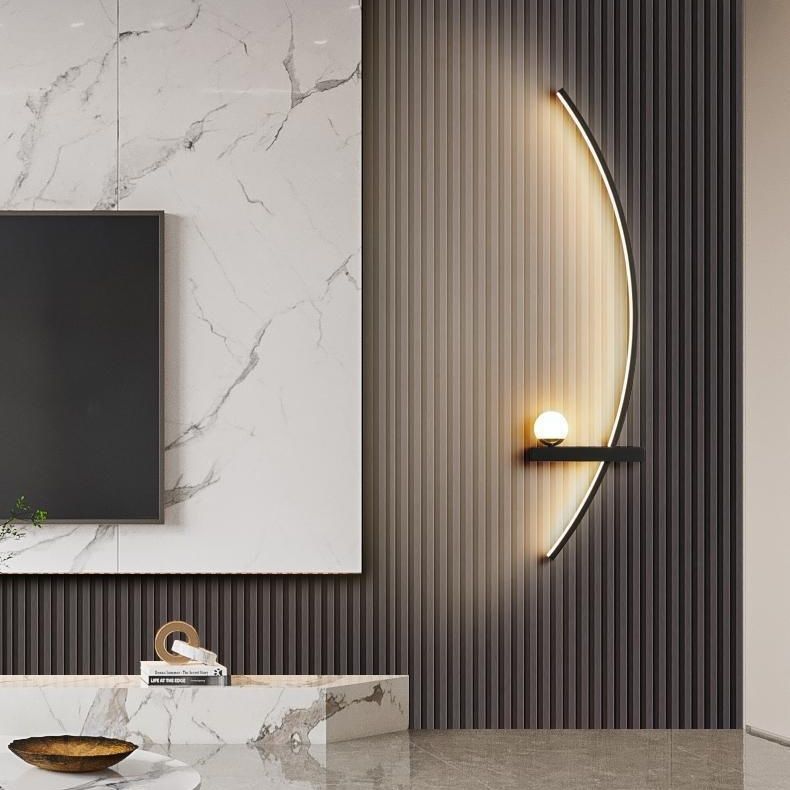lámpara de pared lujosa sala de estar TV pared de fondo lámpara de pared 2023 nueva moderna simple simple lámpara de parrilla decorativa larga