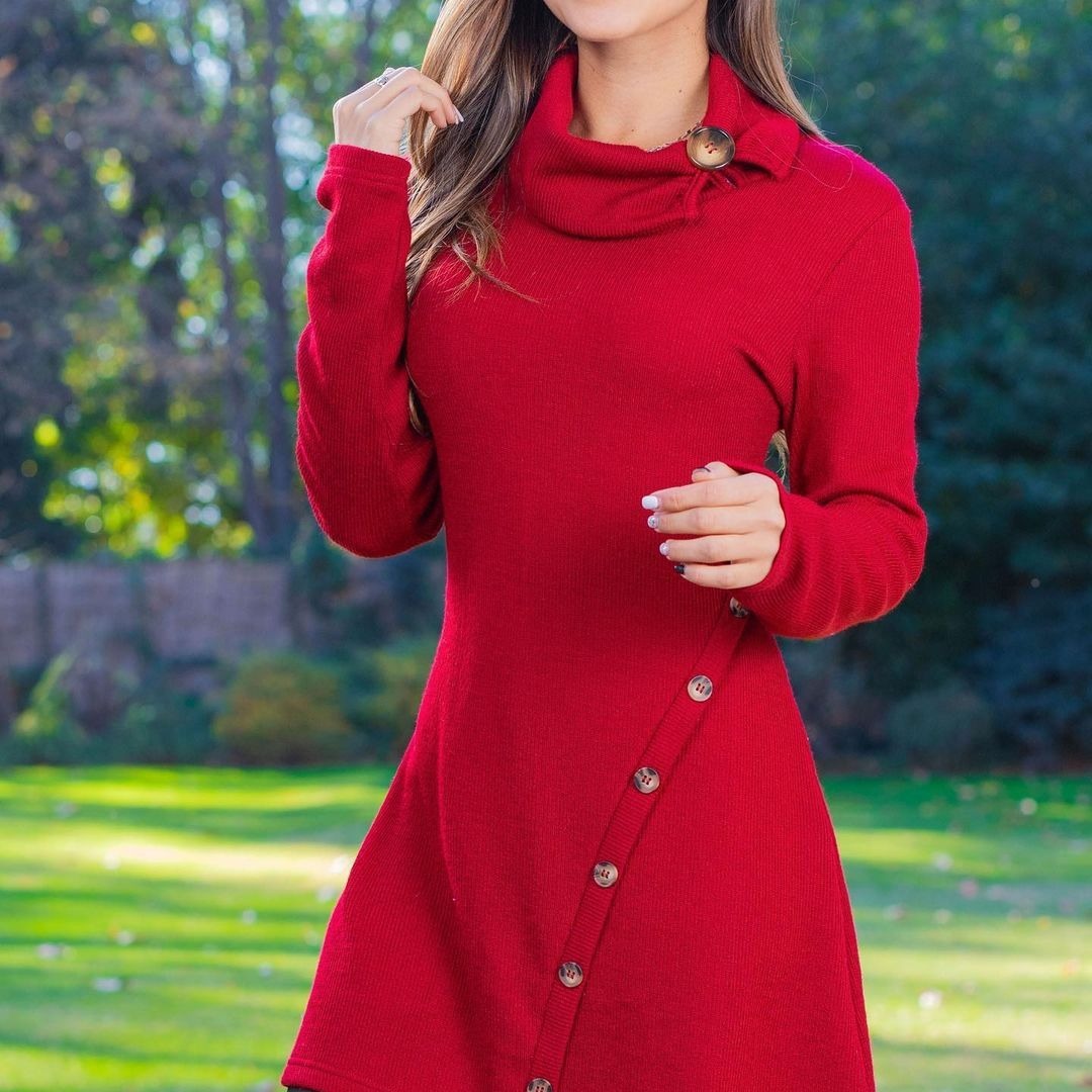 2022 autumn and winter Amazon wish Europe and the United States new button sexy hip dress long sleeve dress