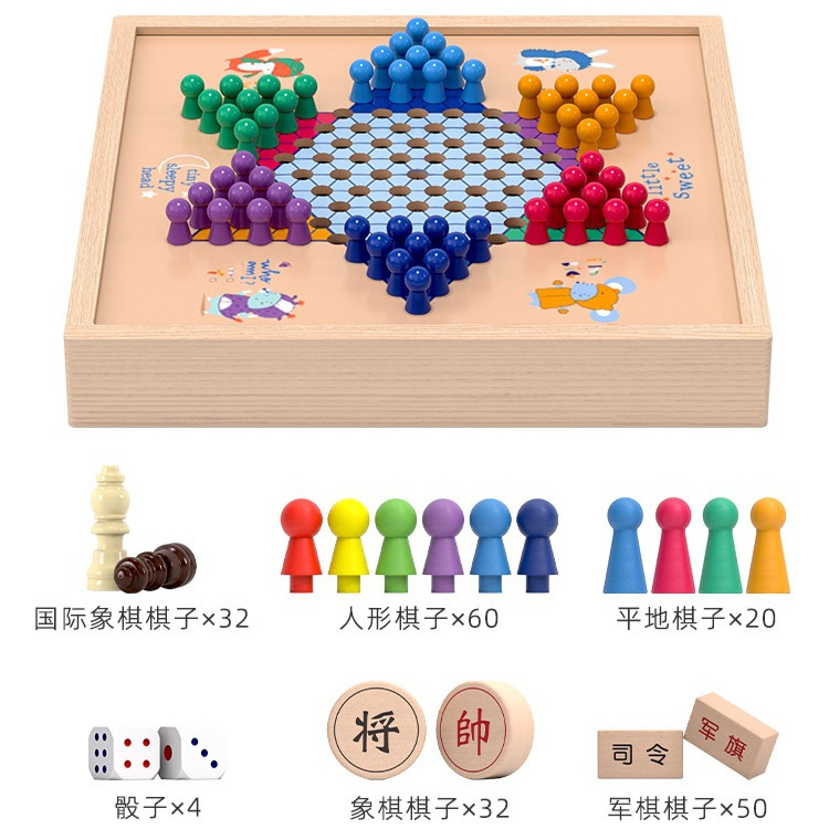 Damas personalizadas, ajedrez volador, backgammon, juegos de ajedrez de lucha, ajedrez multifunción, juguetes educativos de madera para niños de escuela primaria