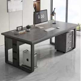 办公桌简约现代商用办公室书桌大桌子单人老板桌台式电脑桌椅组合