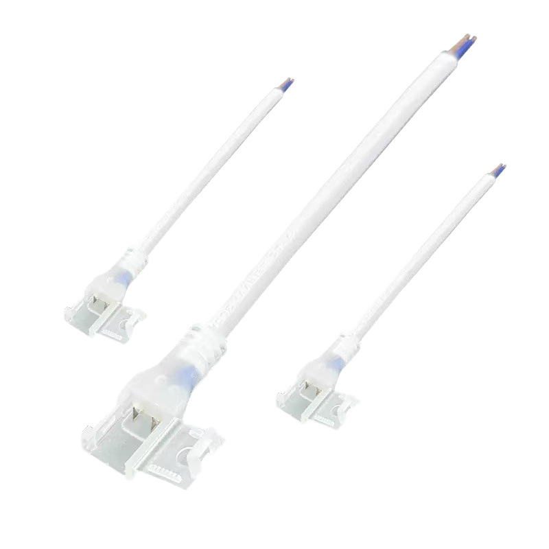 12V/24V/220V recubrado de pegamento a prueba de agua LED con cableado frontal 6*12mm tira de neón sin soldadura junta de perforación