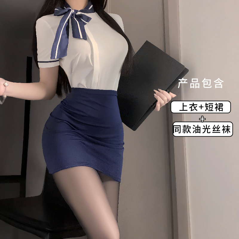 White top + skirt + matching socks (7330 black open)