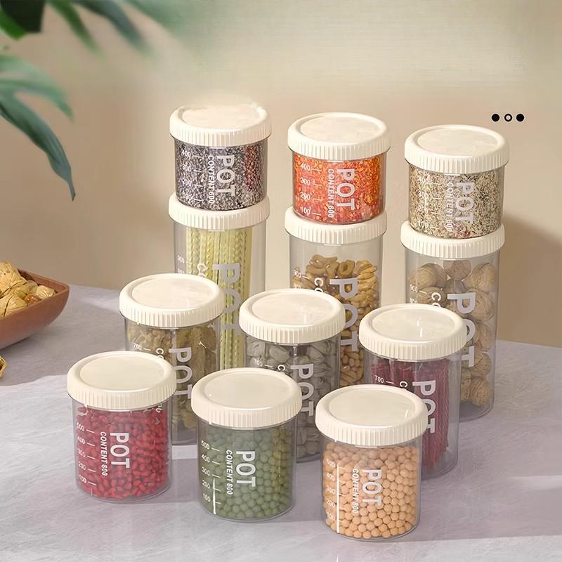 Jar storage box, moisture-proof square compartmentalized storage jar, transparent storage box, sealed jar, storage jar, household storage jar