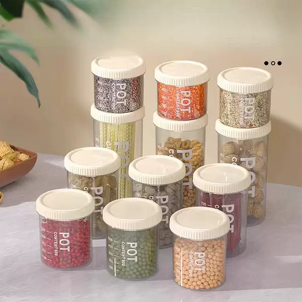 Jar storage box, moisture-proof square compartmentalized storage jar, transparent storage box, sealed jar, storage jar, household storage jar