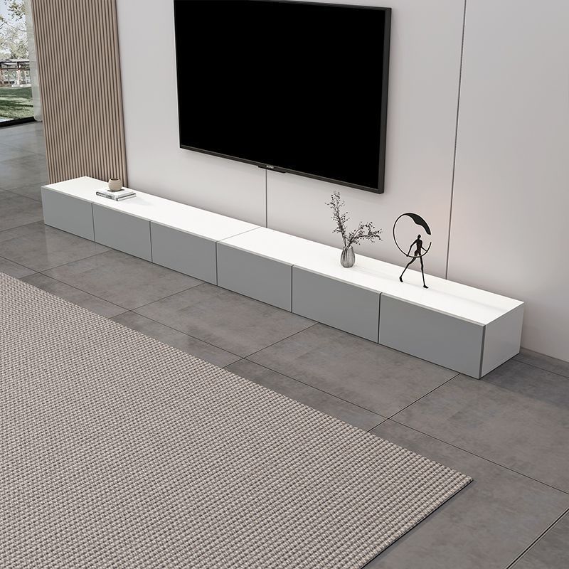Simple Modern Coffee Table Tv Cabinet Living Room Floor-Standing Combination Household Large and Small Apartment Simple Storage Floor Cabinet Light Luxury