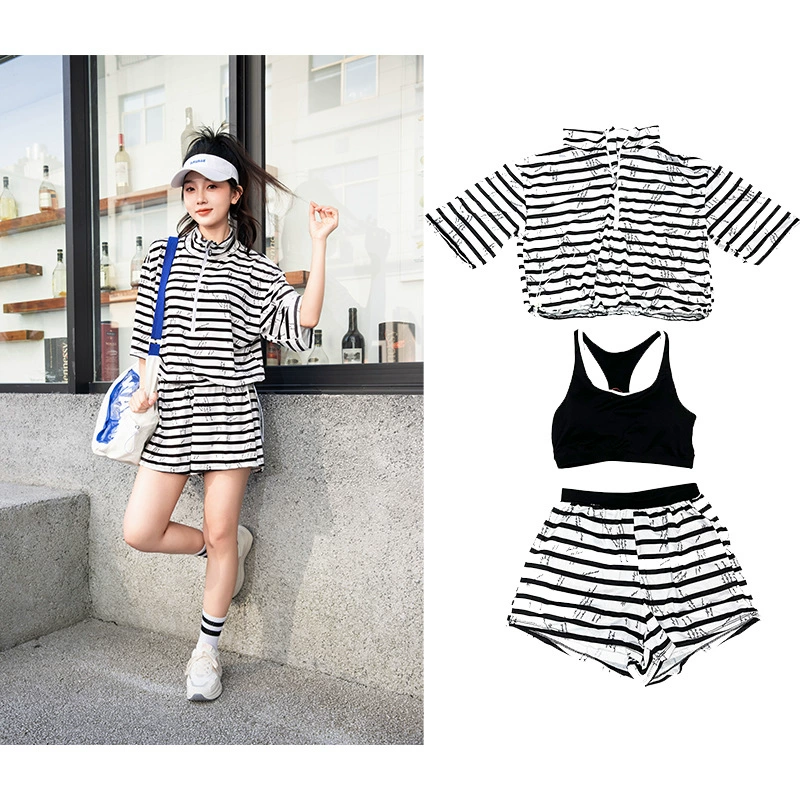 Split set, trousers, beach swimwear, 3 piece set