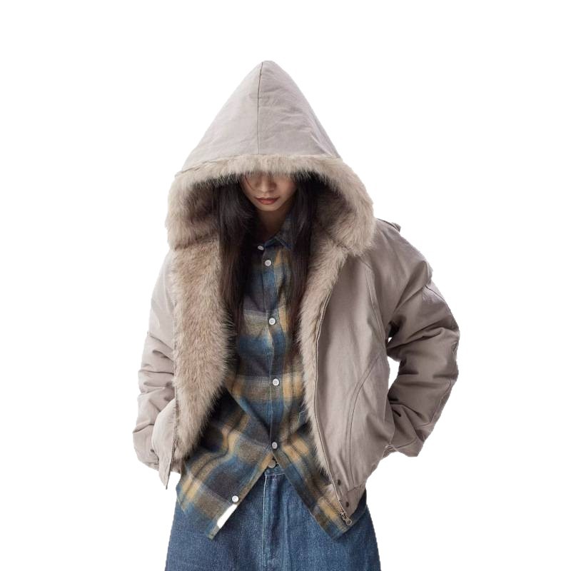 美式复古棉服男