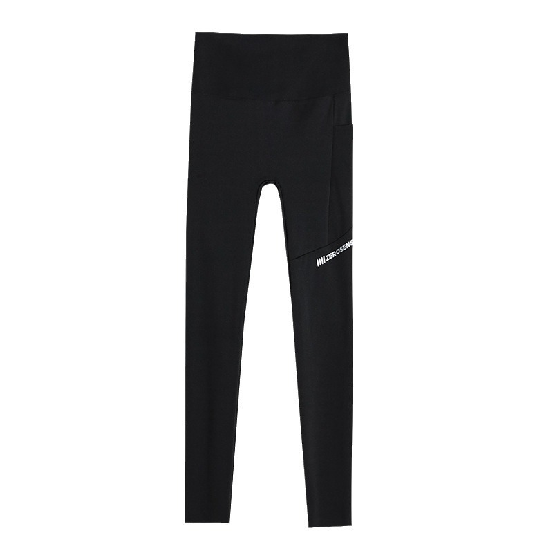 Pocket Shark Print Letter Leggings for Women, Outdoor Wear, New Spring and Autumn Sports Tight Elastic Leggings, Yoga Pants