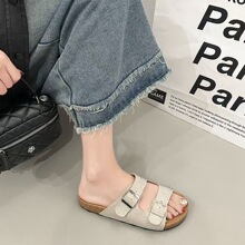 凉拖鞋女2025新款夏季一字拖外穿百搭时尚亮片底防滑海边沙滩拖鞋