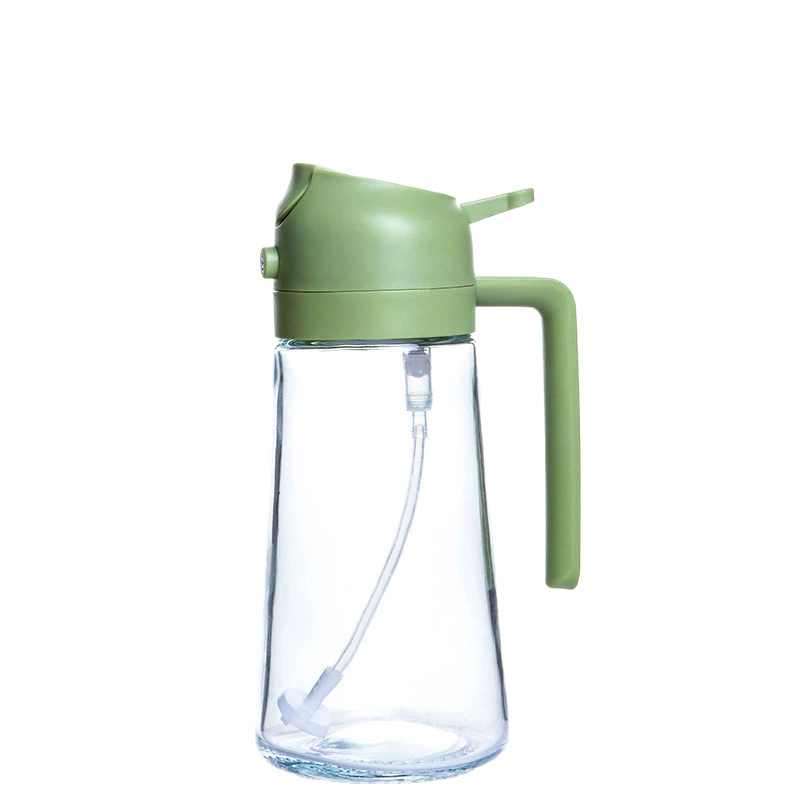 Glass oil spray bottle spraying dual-purpose household kitchen special oil pot high temperature resistance large capacity press-type integrated oil pot