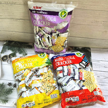 批发休闲零食NBR众星迷你苏打饼干456g海盐牛奶香葱味苏打饼干