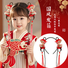 中国风发卡发饰儿童可爱假发辫子发箍公主小女孩古风头花头箍头饰