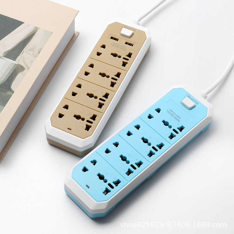 154#两个USB手机充电 20孔插座 插排 外贸插头 3米带线外贸排插