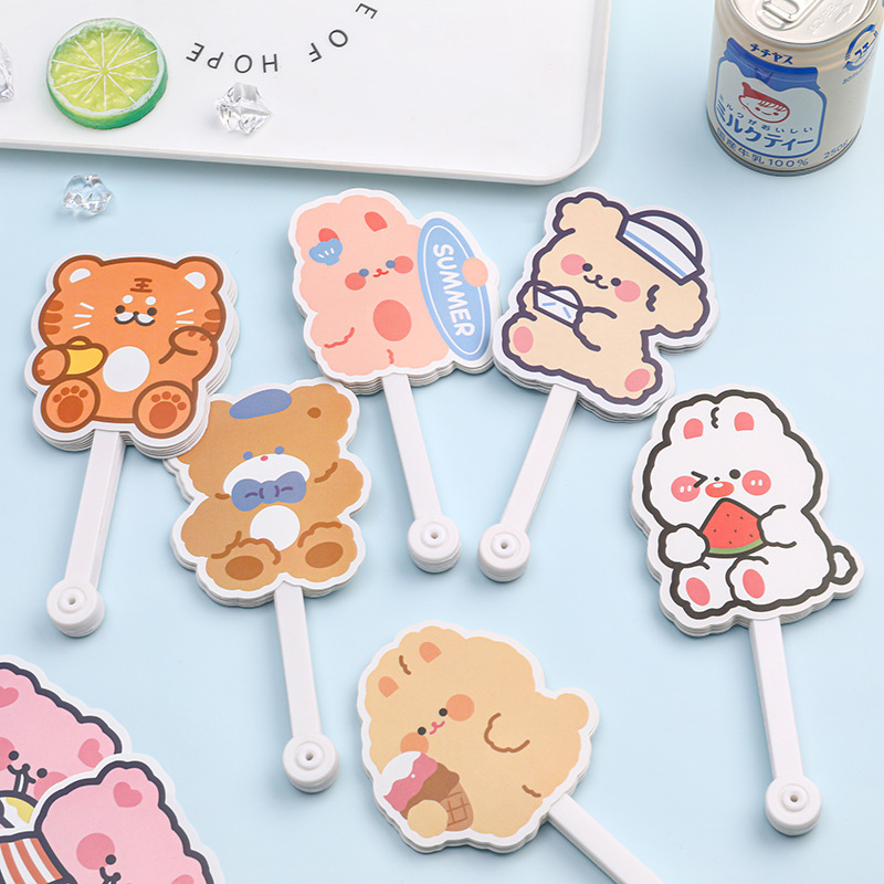 Cartoon cute handheld small round fan for students