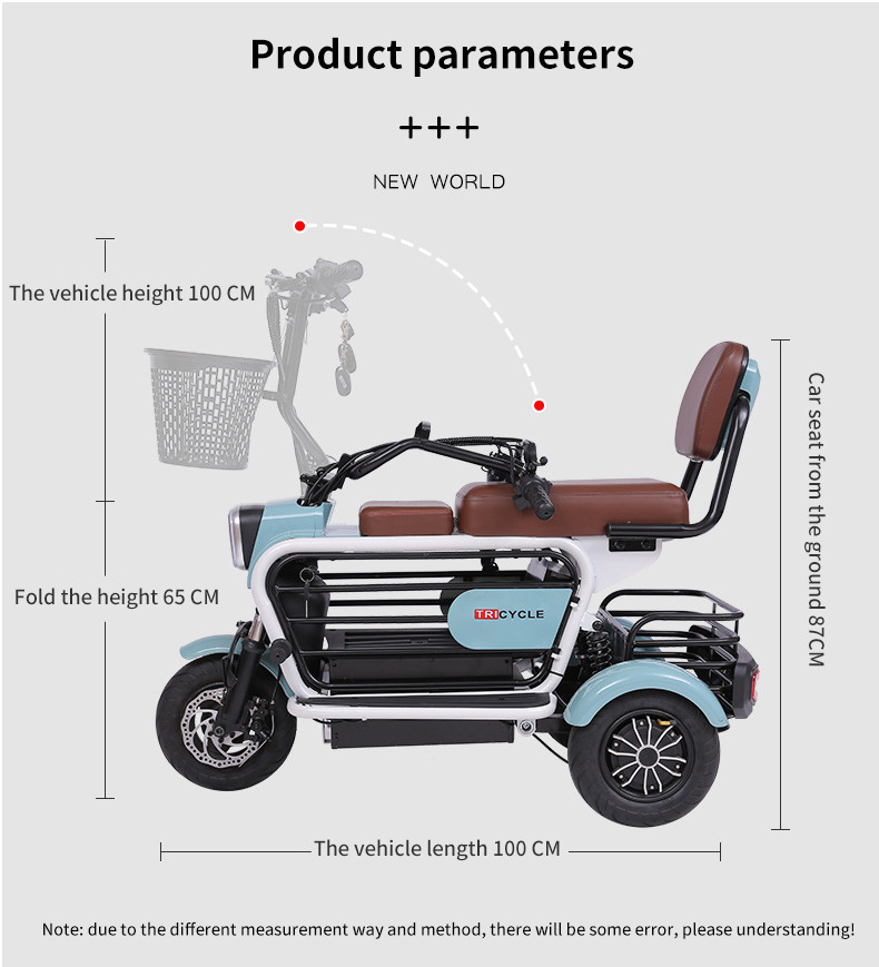 Electric Tricycle for Elderly/Pet Use