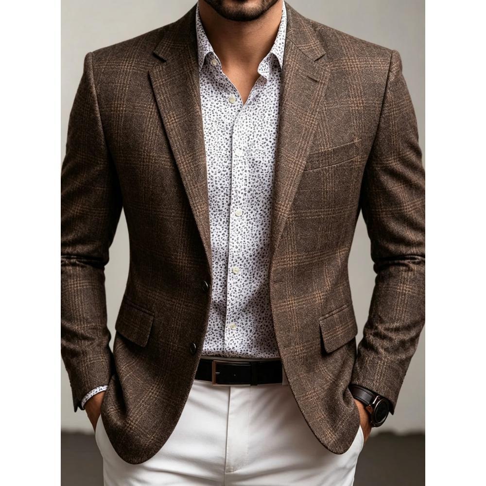 Comercio exterior transfronterizo hombre delgado moda traje casual de color sólido clásico versátil primavera y otoño delgado chaqueta de traje