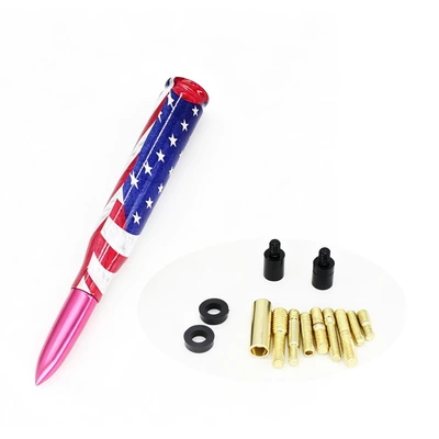 decorative bullet-head antenna – vehicle antenna - pink-colorful-national-flag-design