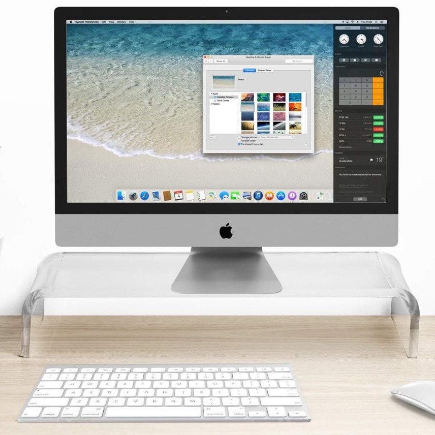 亚克力展架电脑显示器增高架桌面透明垫托架键盘收纳置物架