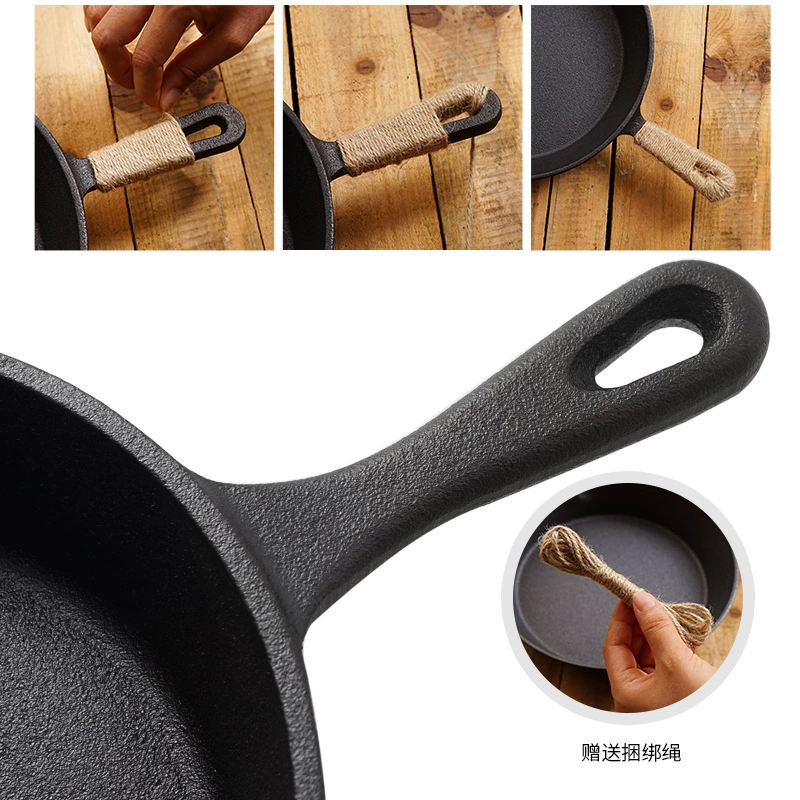 Си Ми Внедорожная Казарма Поход Чугунная жарочная кастрюля Plug Barbecue Плоская кастрюля Устойчивая к жарке Stir-fried Вок